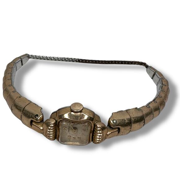 Deauville Ladies Cocktail Watch Gold Tone Metal Speidel Spirit of Paris Bracelet - Picture 1 of 9